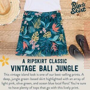 RipSkirt Hawaii Bali Jungle Wrap Skirt Sz XXL EUC Beach Pool QuickDry Length 2